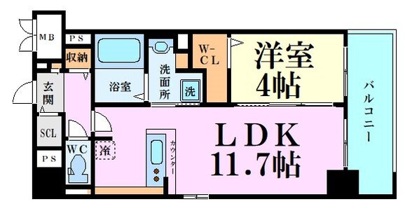 江坂駅 徒歩2分 8階の物件間取画像